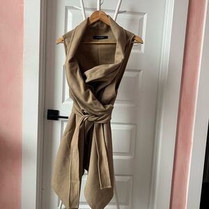 Tan Draped wool Vest